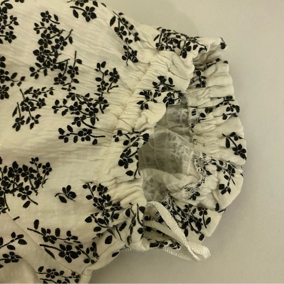 Roxy Medium White Lightweight Summer Dress Black Floral Pattern - Picture 14 of 14